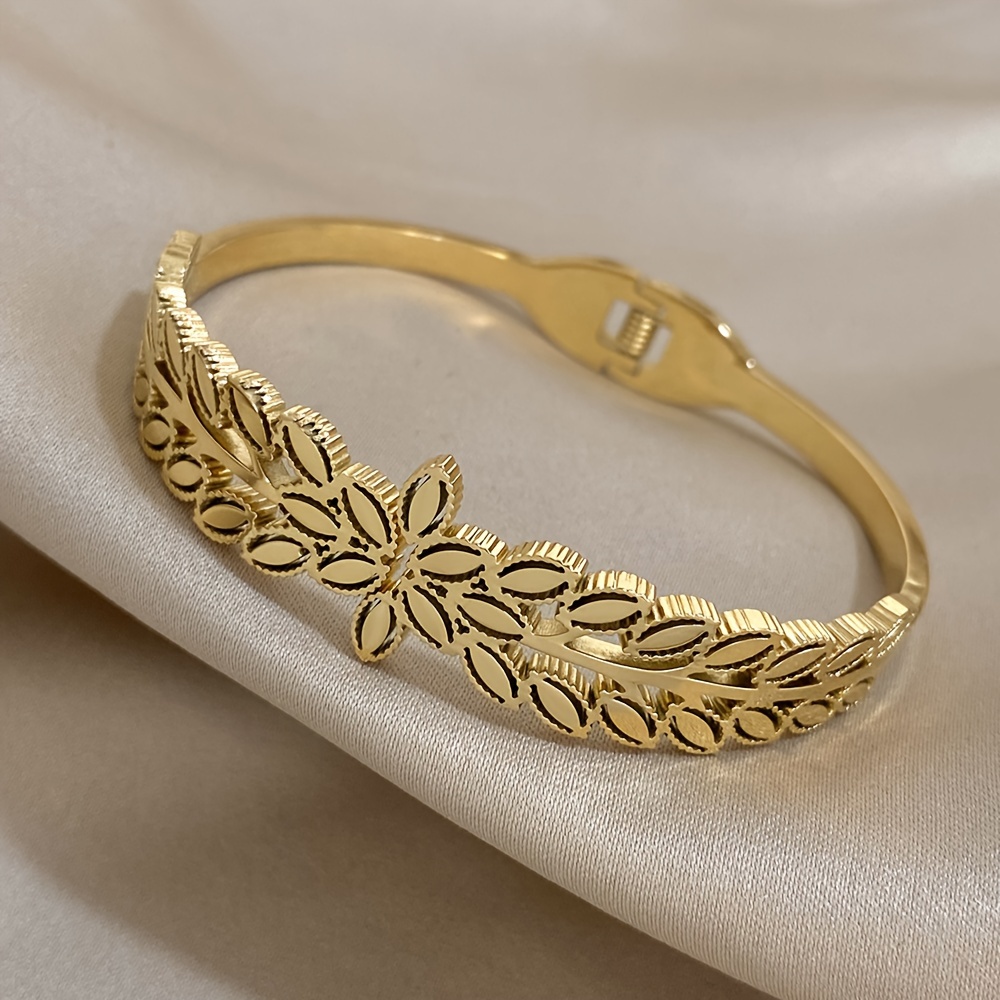 1pc 18k gold plated stainless steel bracelet for men women