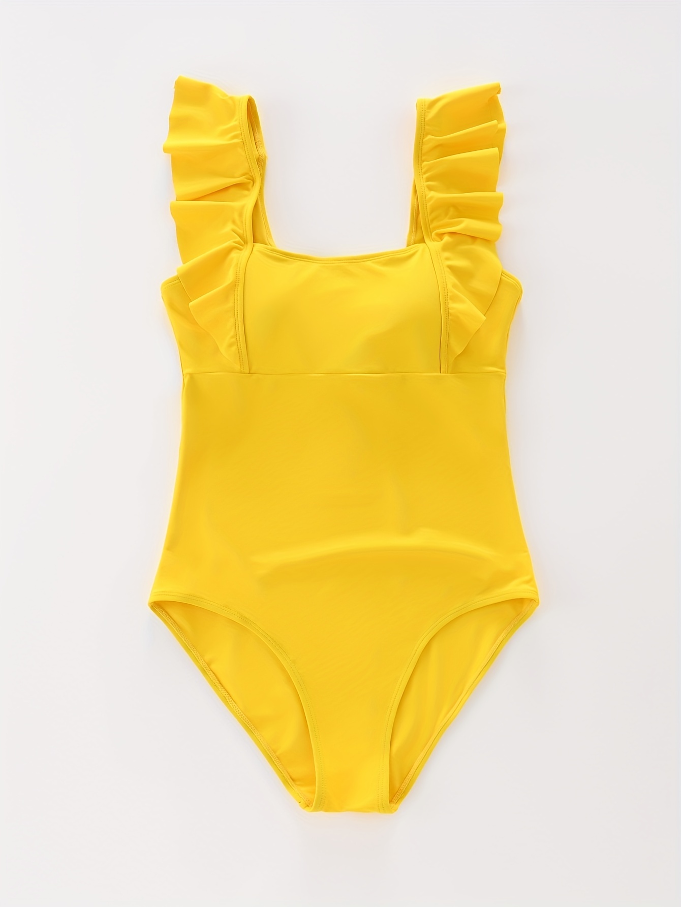 Collared v-neck ribbed bodysuit yellow