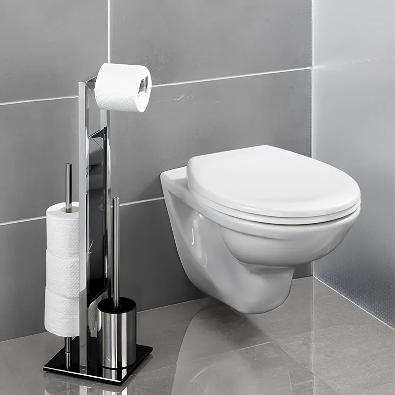 Toilet Paper Holder Free Standing Stainless Steel Toilet - Temu