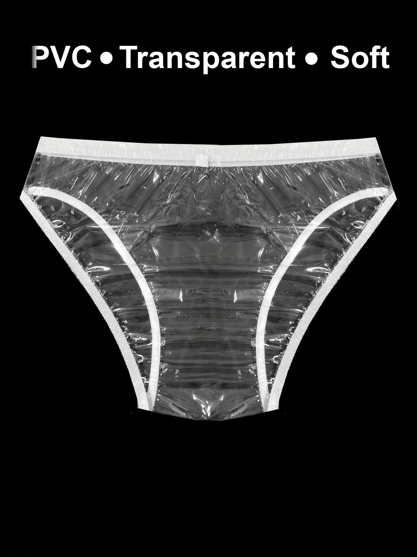 Men's Pvc Plastic Panties Men's Fully Transparent Waist - Temu Canada