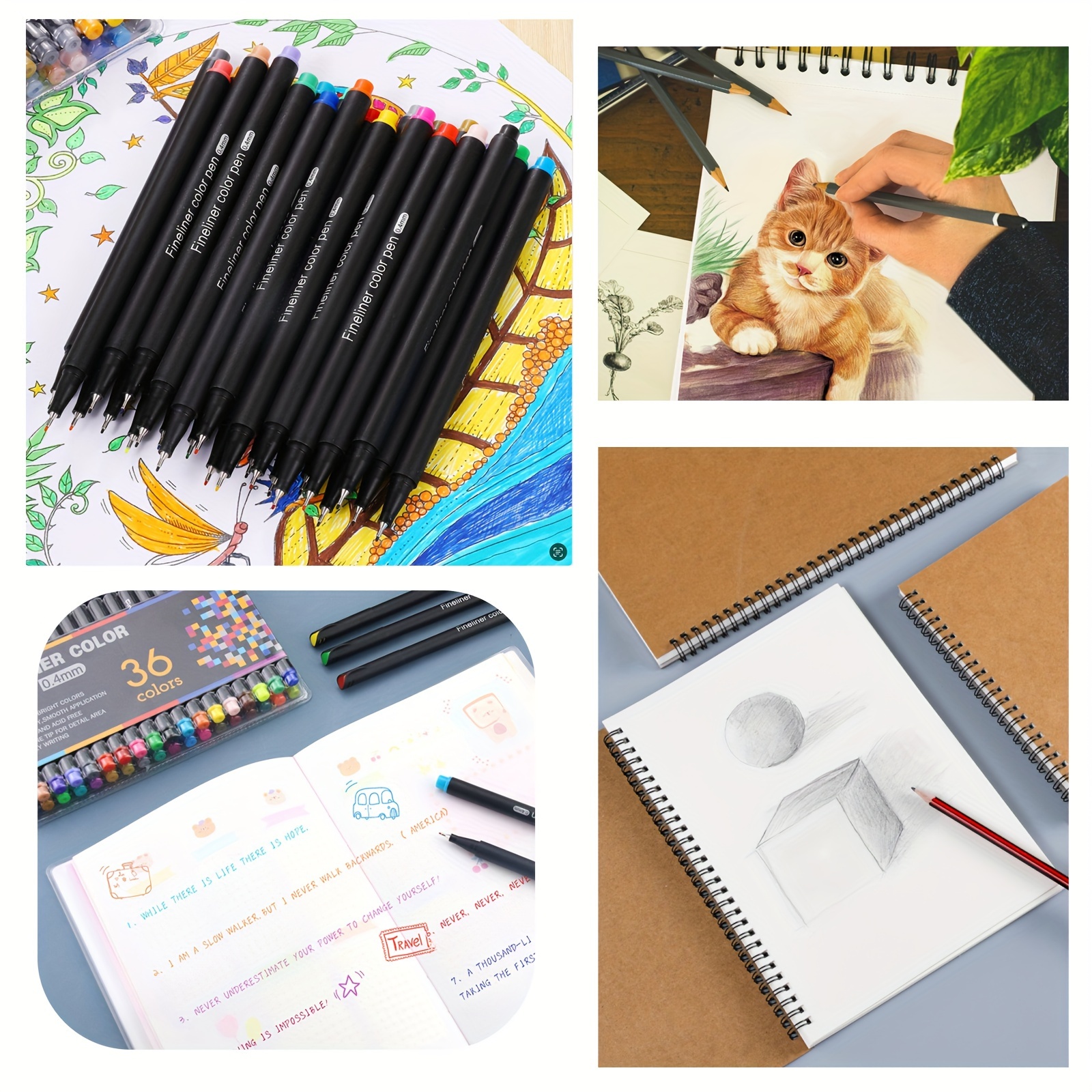 Colorful Journal Planner Colored Pens Fineliner Colored Pens - Temu