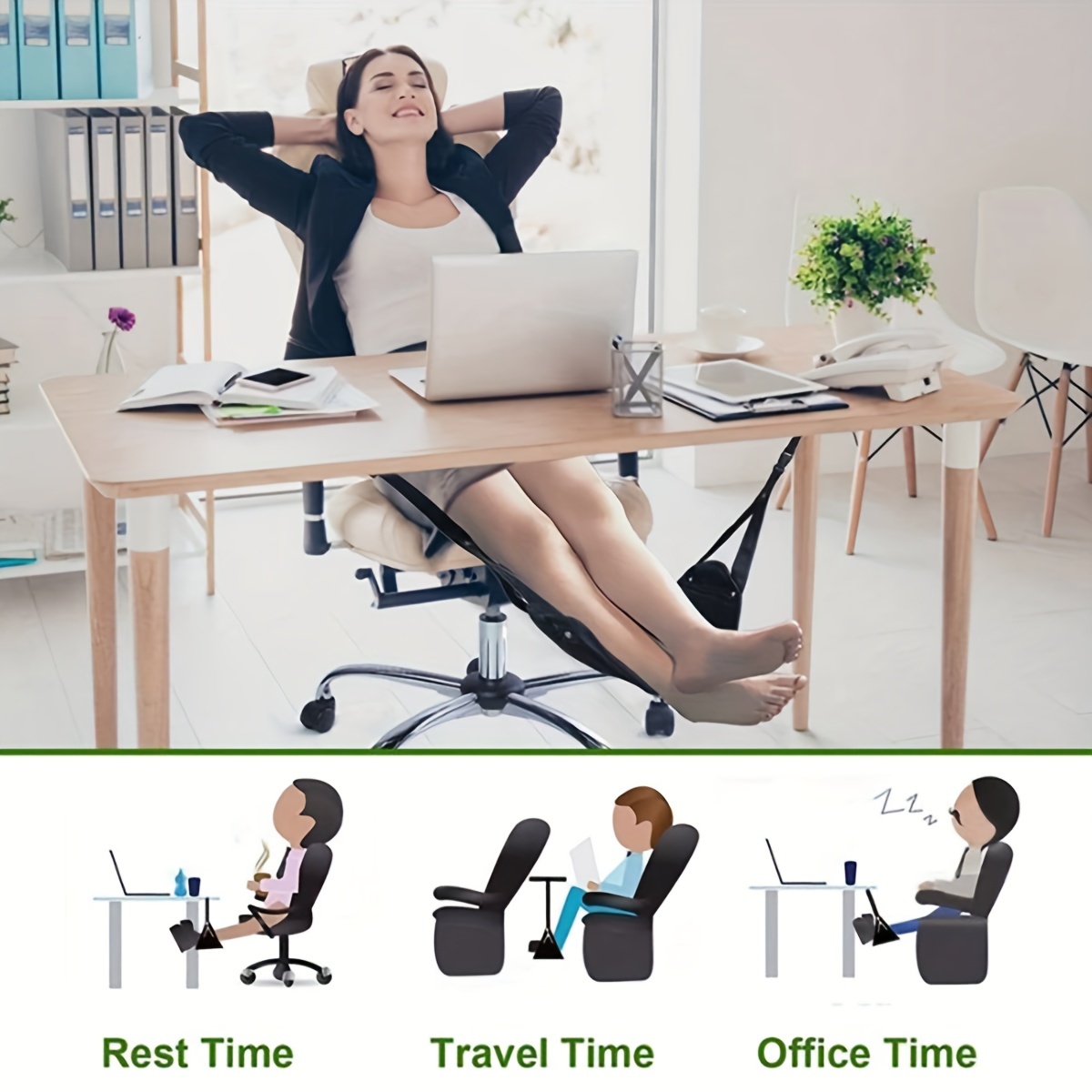 Portable desk footrest, leg rest hammock, make your work time very