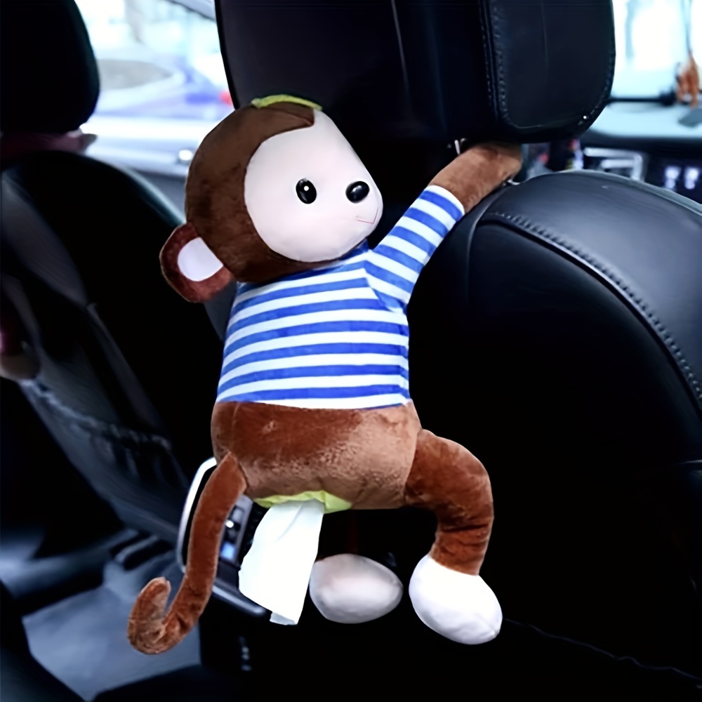 1pc Affe Design Plüsch Taschentuchhalter Hängende Tasche Niedliche Cartoon  Tiere Papier Aufbewahrung Taschentuch Tablett Container Abdeckung Für Auto