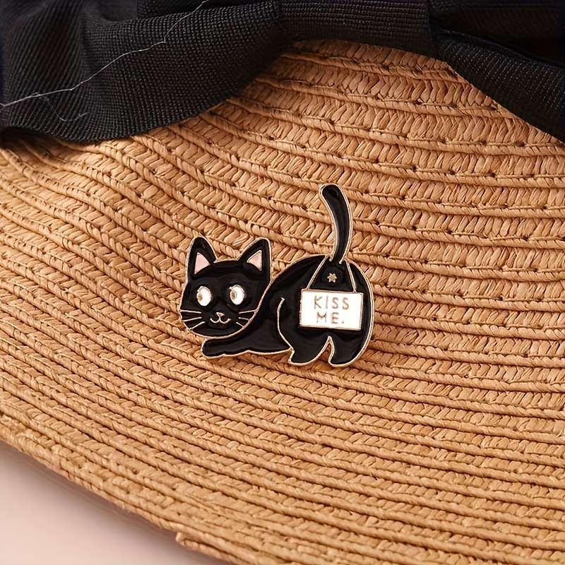 Adorable Cat Cartoon Brooch Pin, Fun Accessory
