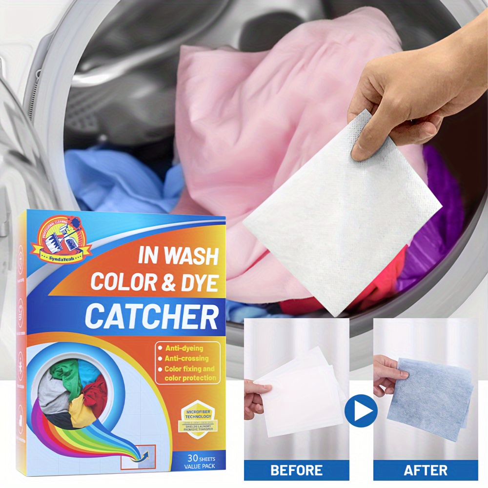 Locapure 30 Sheets In-Wash Color Catcher Household Laundry Clothes  Essential Absorbs Loose Dyes Prevents Discolouration