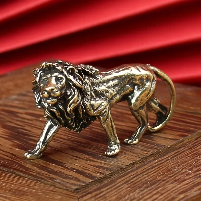 Brass Handmade Vintage Lion Leopard Keychain Pendant Cool Lion Ornament  Mens Womens Box Bag Pendant Accessories - Jewelry & Accessories - Temu  Canada