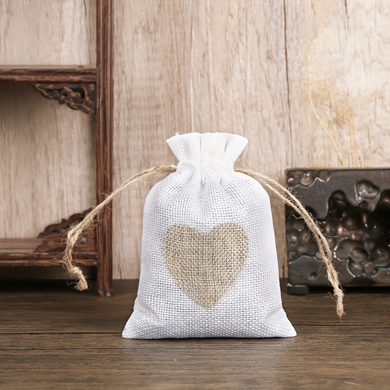 10pcs Cloth Jute Bag Sack Cotton Bag Drawstring Burlap Bag Jewelry Bags  Pouch Little Bags For Jewelry Display Storage Gift Bag