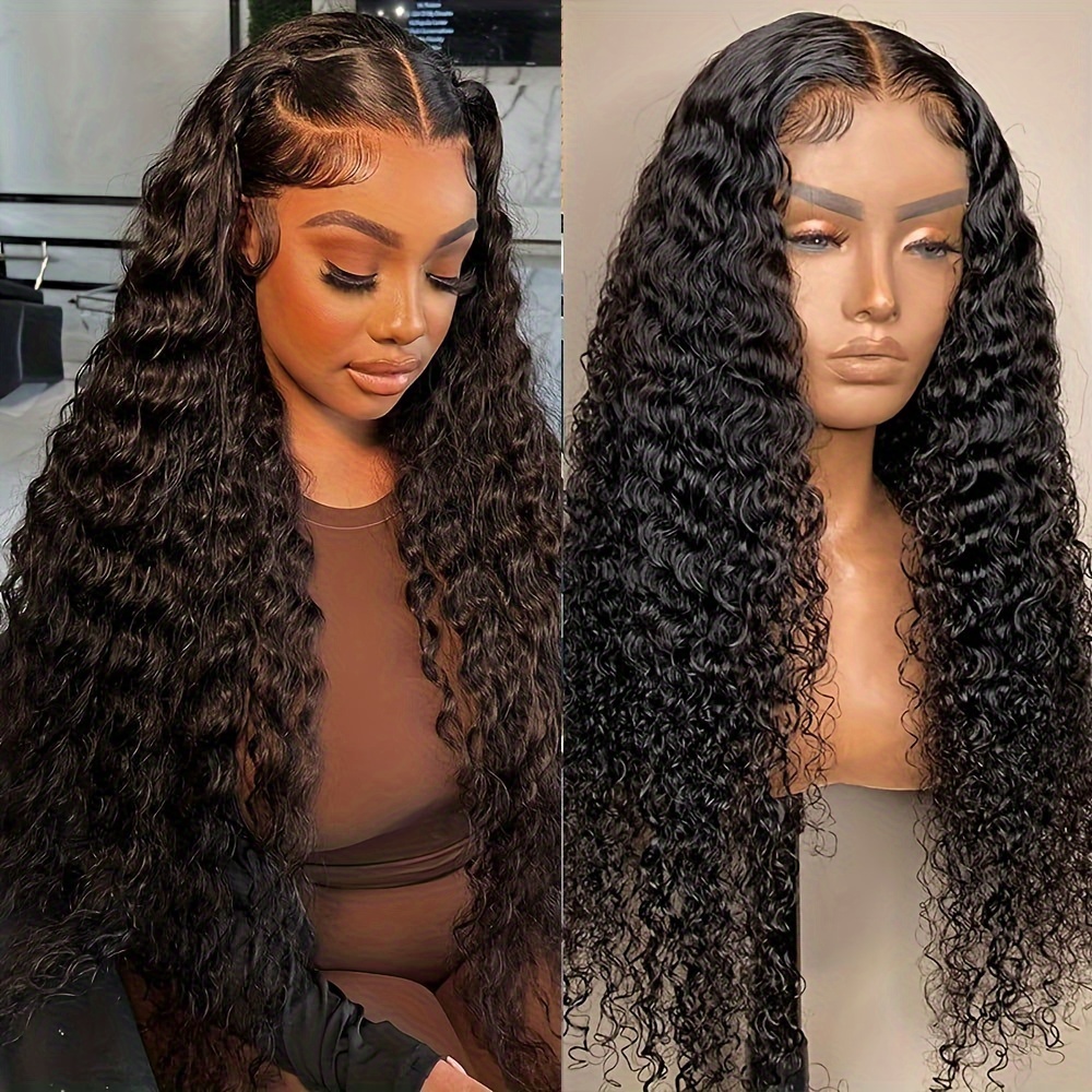 HD Lace Front Human Hair Wigs Deep Wave 13x4 Lace Frontal Wig For Women  Deep Curly Lace Closure Wig