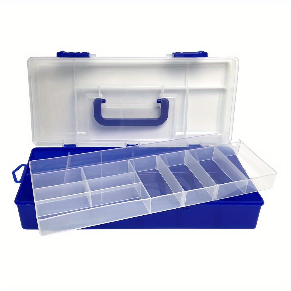 1pc Double-layer Tool Storage Box With Grids & Handles, Plastic Screw  Storage Organizer, Electronic Accessories Storage Basket, Garage Storage  Contain