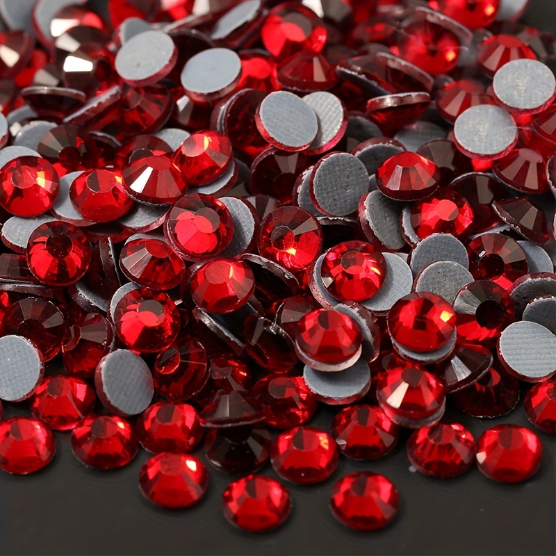 AAAAA Clear AB Red Mix Colors Crystal Hot Fix Rhinestone Glass Strass  Hotfix Iron On Rhinestones For Fabric Garment