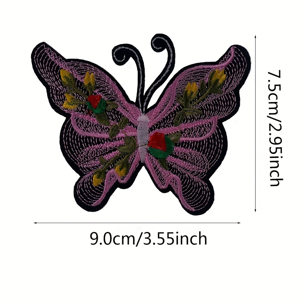 12pcs Butterfly Iron on Patches, Embroidery Applique Patches for Arts Crafts DIY Decor, Arts Craft Sew Making, Jeans, Jackets, Kid's Clothing, Bag