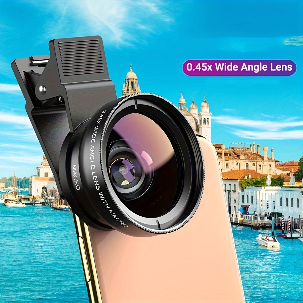 Super Wide-angle Macro Lens Mobile Phone Slr External Camera 0.45x 49uv  Super Wide-angle + Macro Two-in-one Mobile Phone Lens - Temu United Kingdom