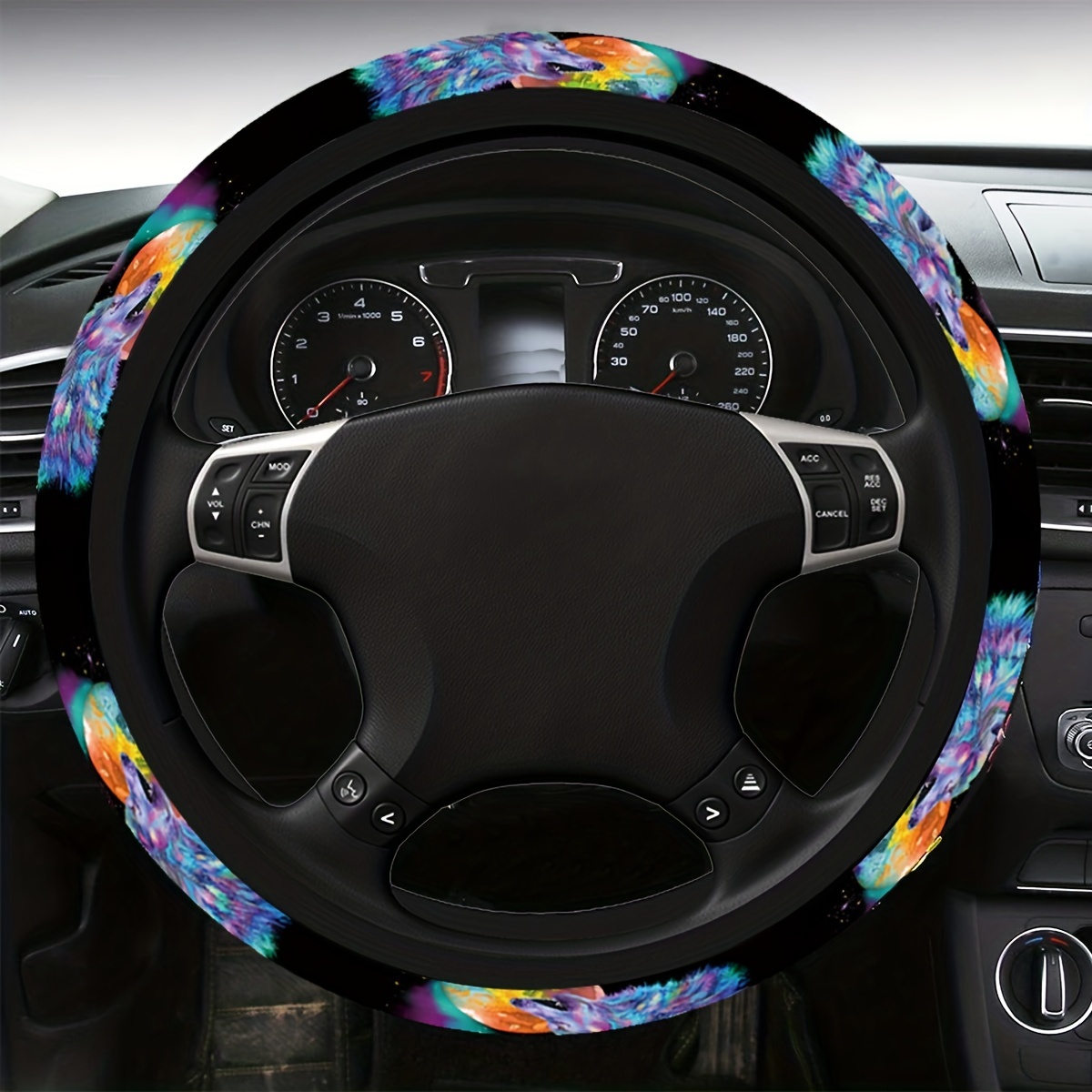 38cm Car Steering Wheel Cover Cute Dog Bulldog Anti-slip Animal