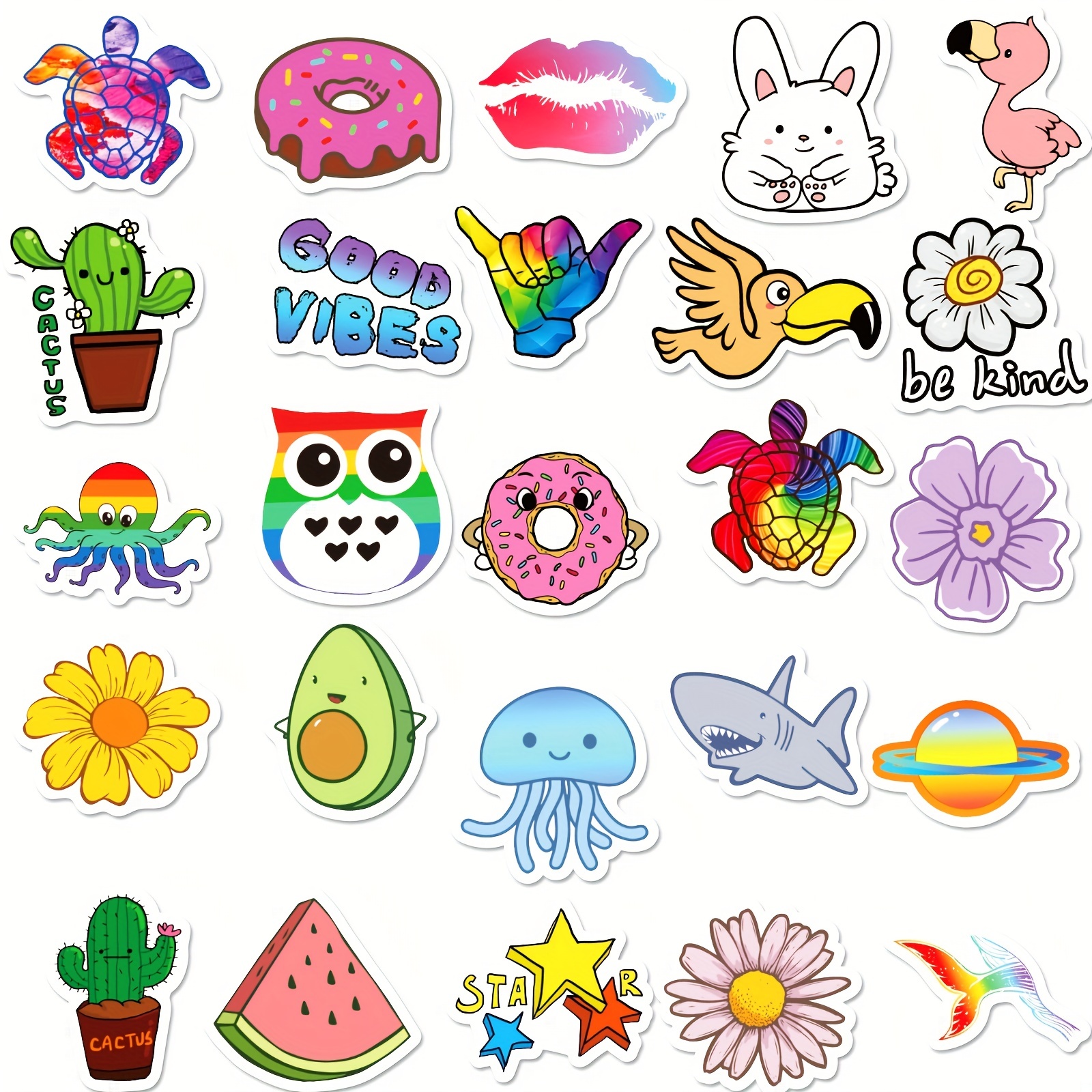 Sticker for Water Bottles, 300 Pcs/Pack Cute Vinyl Waterproof Vsco Laptop  Stickers for School Students Valentines Day Gifts Classroom Teachers Prizes