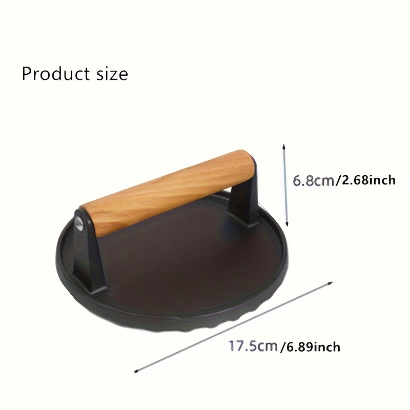 Cast Iron Meat Press, Barbecue Steak Circular Meat Pressing Plate, Steak  Pressing Plate, Outdoor Camping Picnic Hiking, Kitchen Stuff Cookware  Barbecue Tool Accessories - Temu