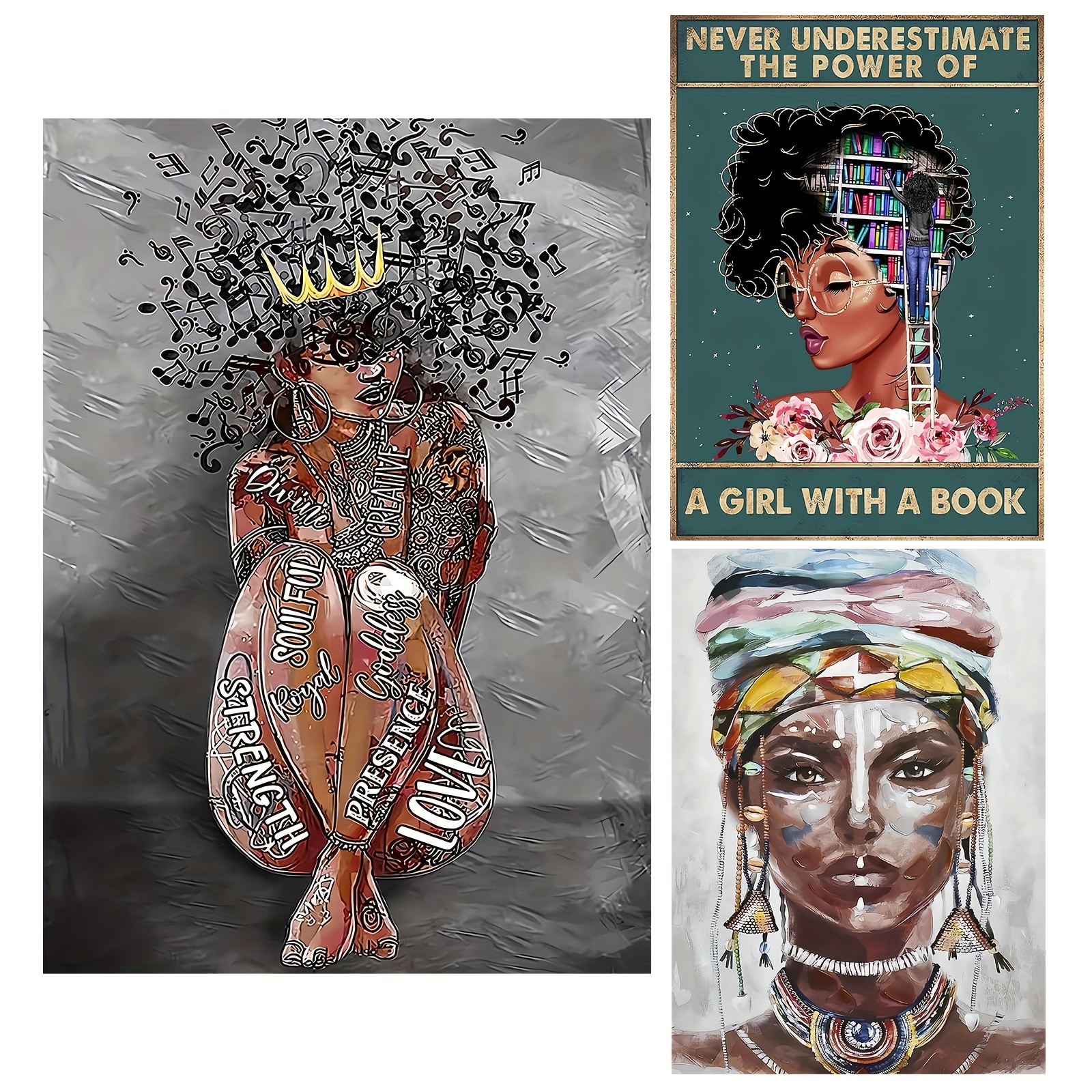 Never Underestimate a Girl With a Book - African American Wall Art - Black  Woman Poster - African American Girl, African American Women, Black Women 