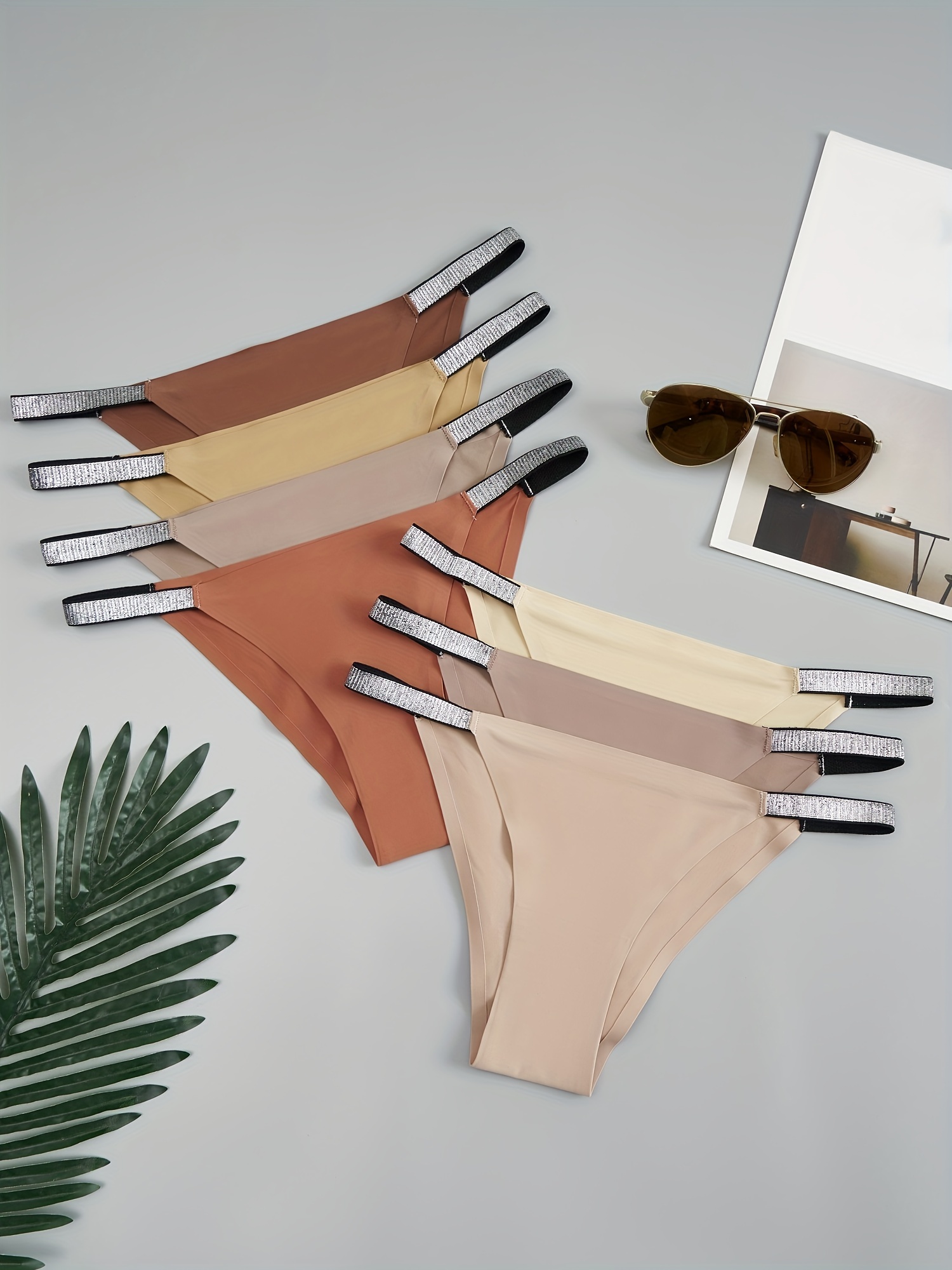 Solid Bikini Panties Seamless Comfy Low Waist Stretchy - Temu