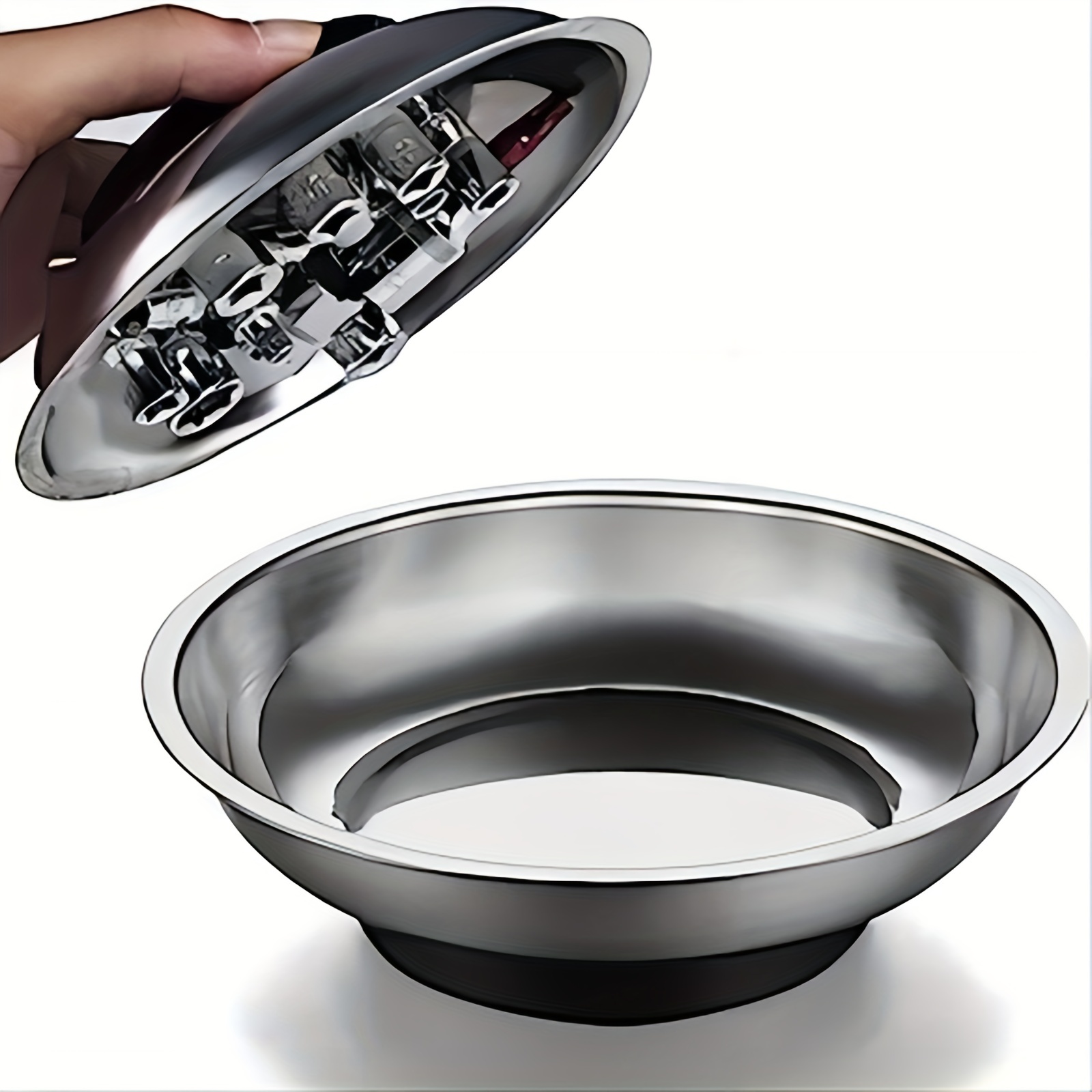 TRUVUE 3 (7.6 cm) Mini Magnetic Bowl | Powerful Hold | 1.5 (3.8 cm)  Rubber Base | Scratch-Free | Durable Metal | Compact Organizer