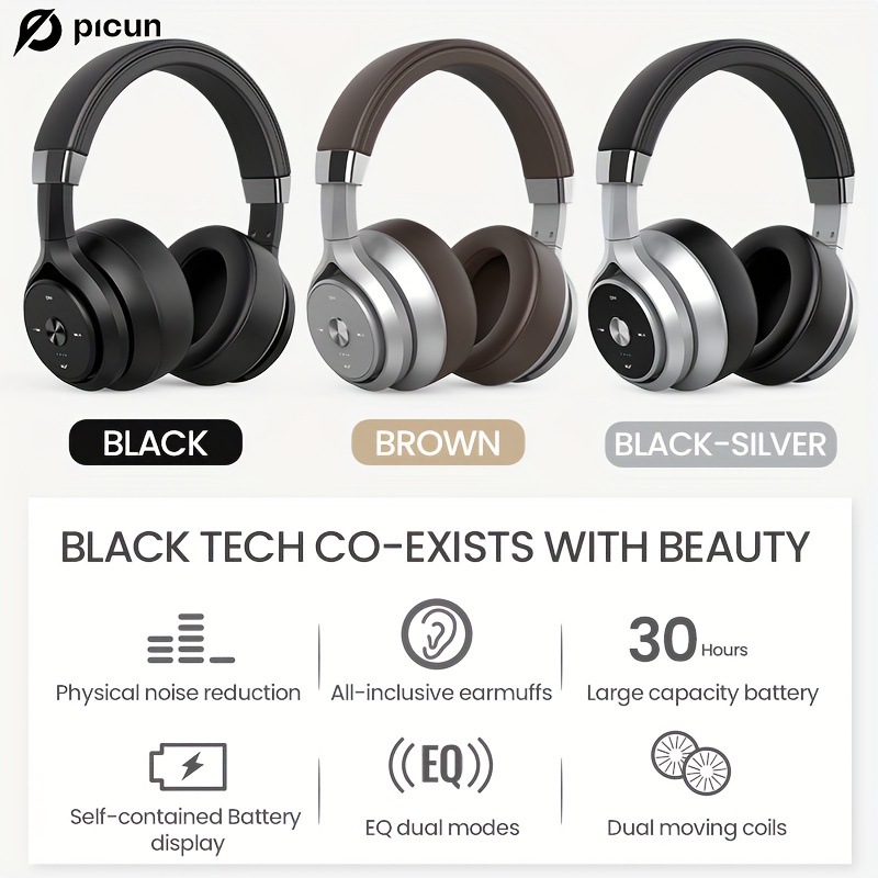 P28x Wireless Headphones Ear 30h Playtime Eq Music - Temu