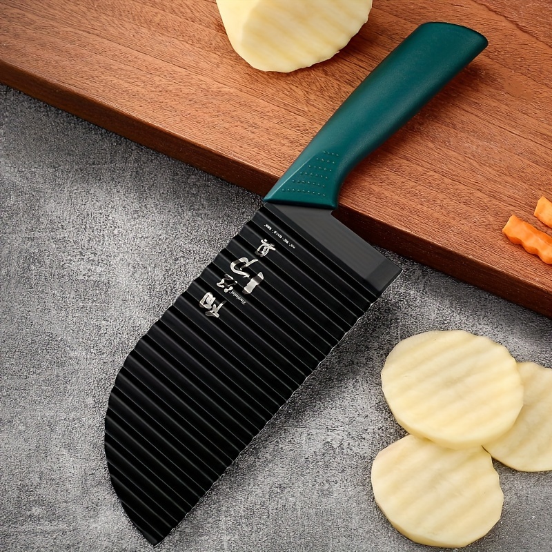 French Fry Cutter, Potato Wave Knife, Stainless Steel Wolf Tooth Knife,  Household Potato Slicer, Fancy Corrugated Knife Potato Cutter, Kitchen  Supplies - Temu