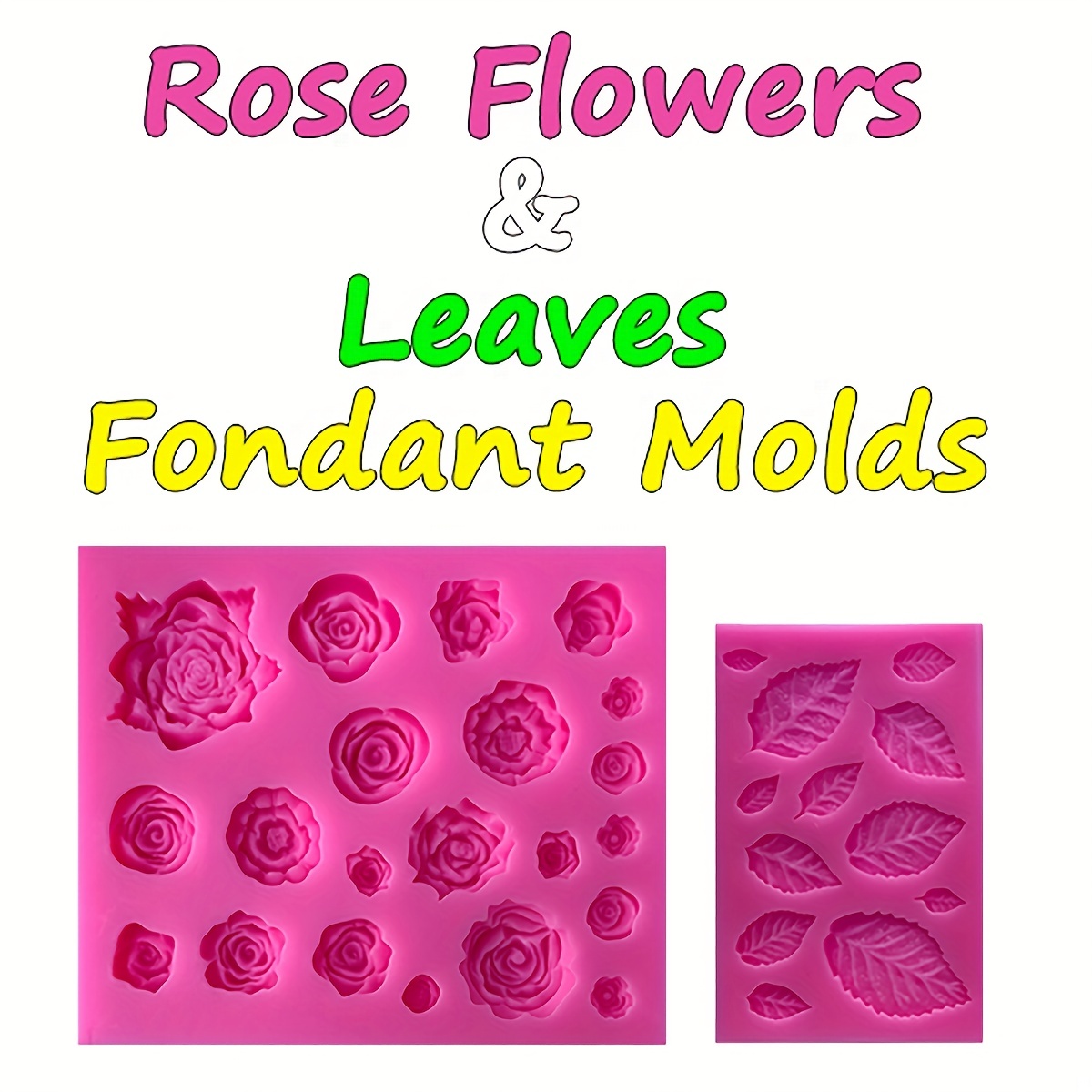 Silicone molds of flowers and leaves in