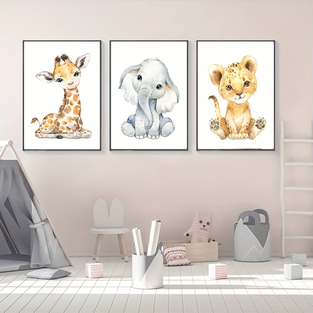 3pcs/set Safari Animals Baby Girl Or Boy Nursery Bedroom - Temu
