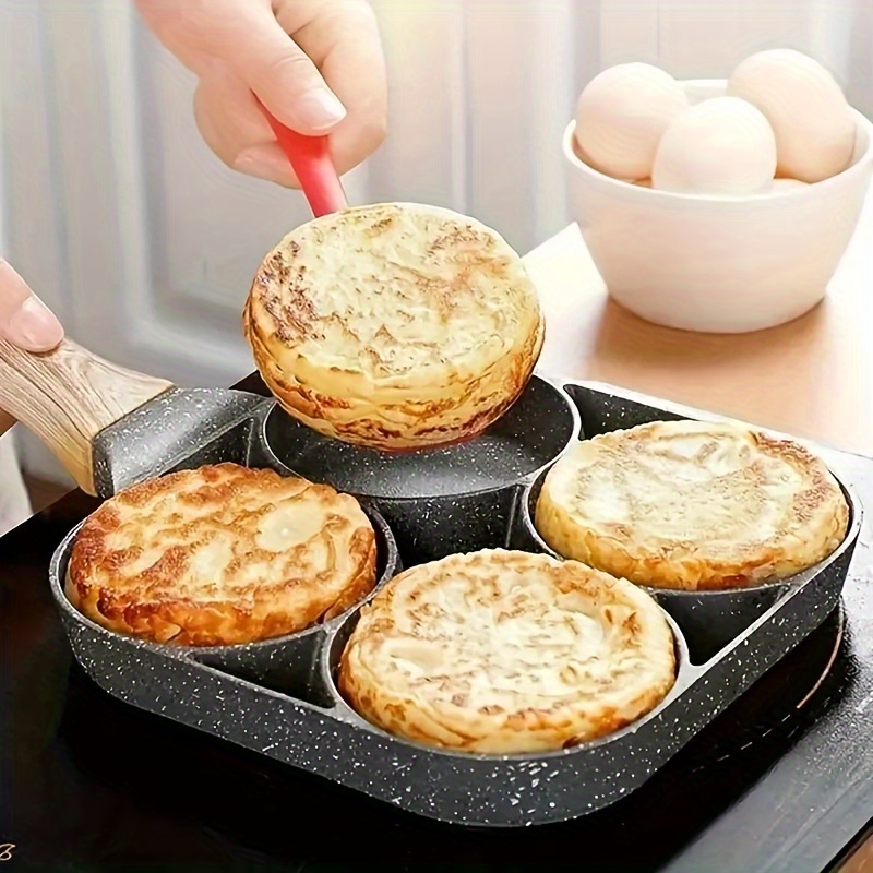 Frying Pan, Aluminum Alloy Fried Egg Pan, 2 / 4 Cups Sectional Pancake Pan,  For Gas Stove Top And Induction Cooker, Kitchen Utensils, Kitchen Gadgets,  Kitchen Accessories, Home Kitchen Items - Temu