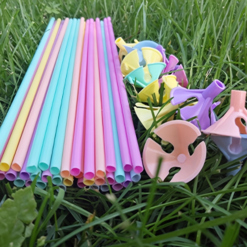 40pcs Mixed Color Balloon holder Sticks and Cups 32cm 27cm for