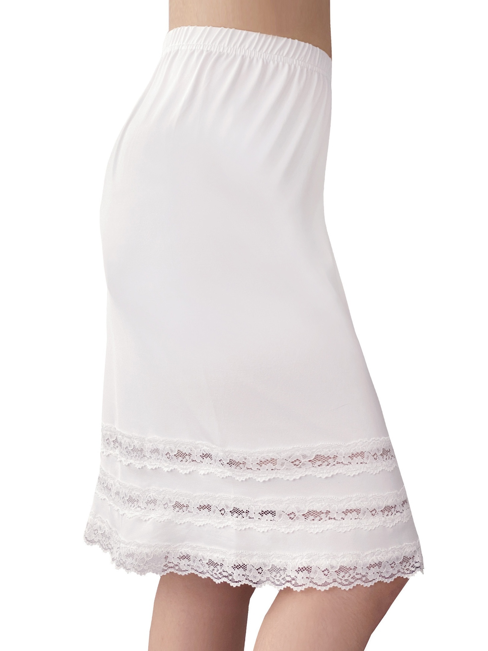 White Pencil Women Shapewear Skirt, Ladies Cotton with Drawstring