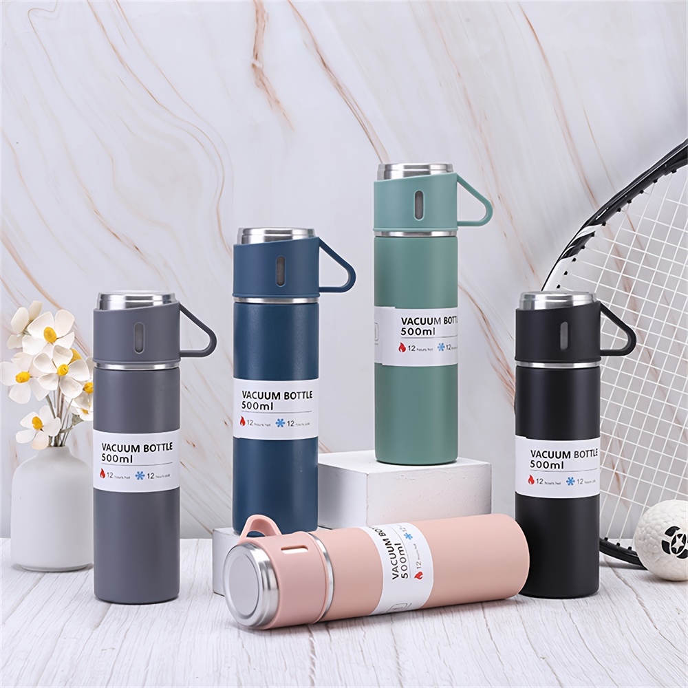 Vacuum Flask With 3 Cup Lids 304 Stainless Steel Insulated - Temu