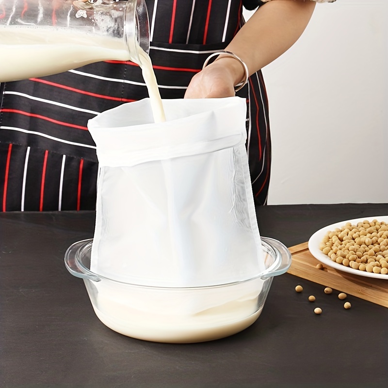  Bolsas de colador de tela de queso reutilizables de gran  tamaño, diseño desmontable de nailon de grado alimenticio para café miel,  jugo, mantequilla, leche de nueces (7 x 10 pulgadas) 