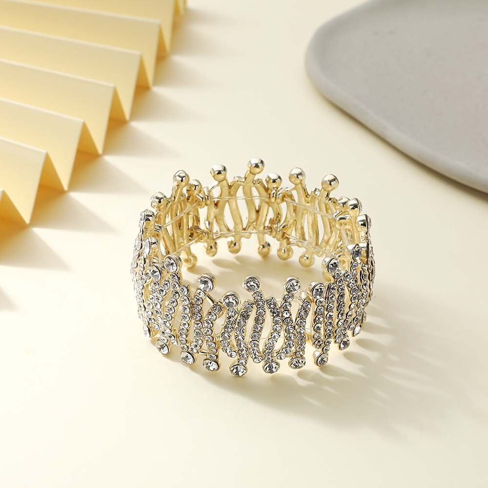 Rhinestone Pearl Hair Tie Elastic Bands Ponytail Holder Headband
