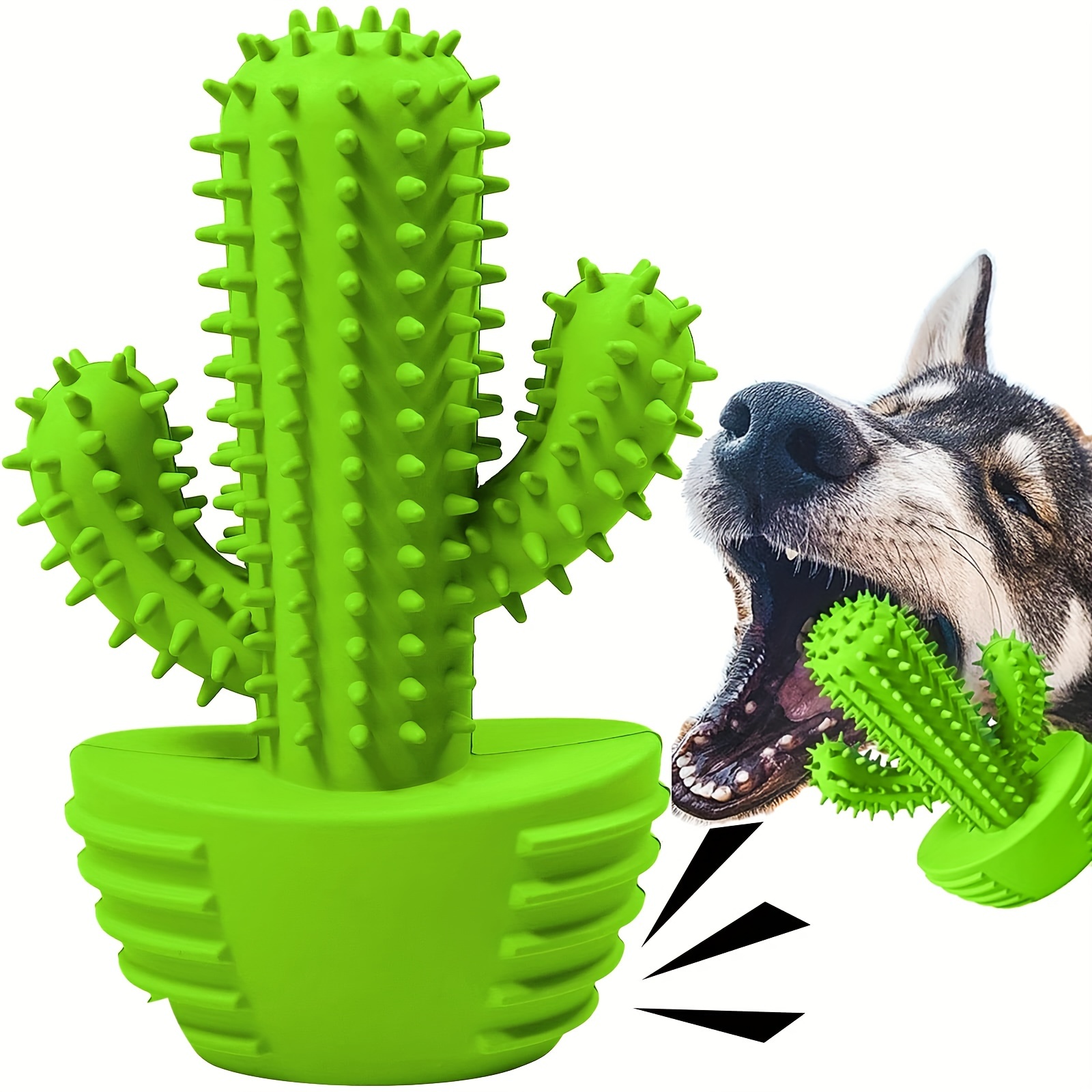 Dog Cactus Molar Stick Toys Dog Resistant Bite Toothbrush Rubber