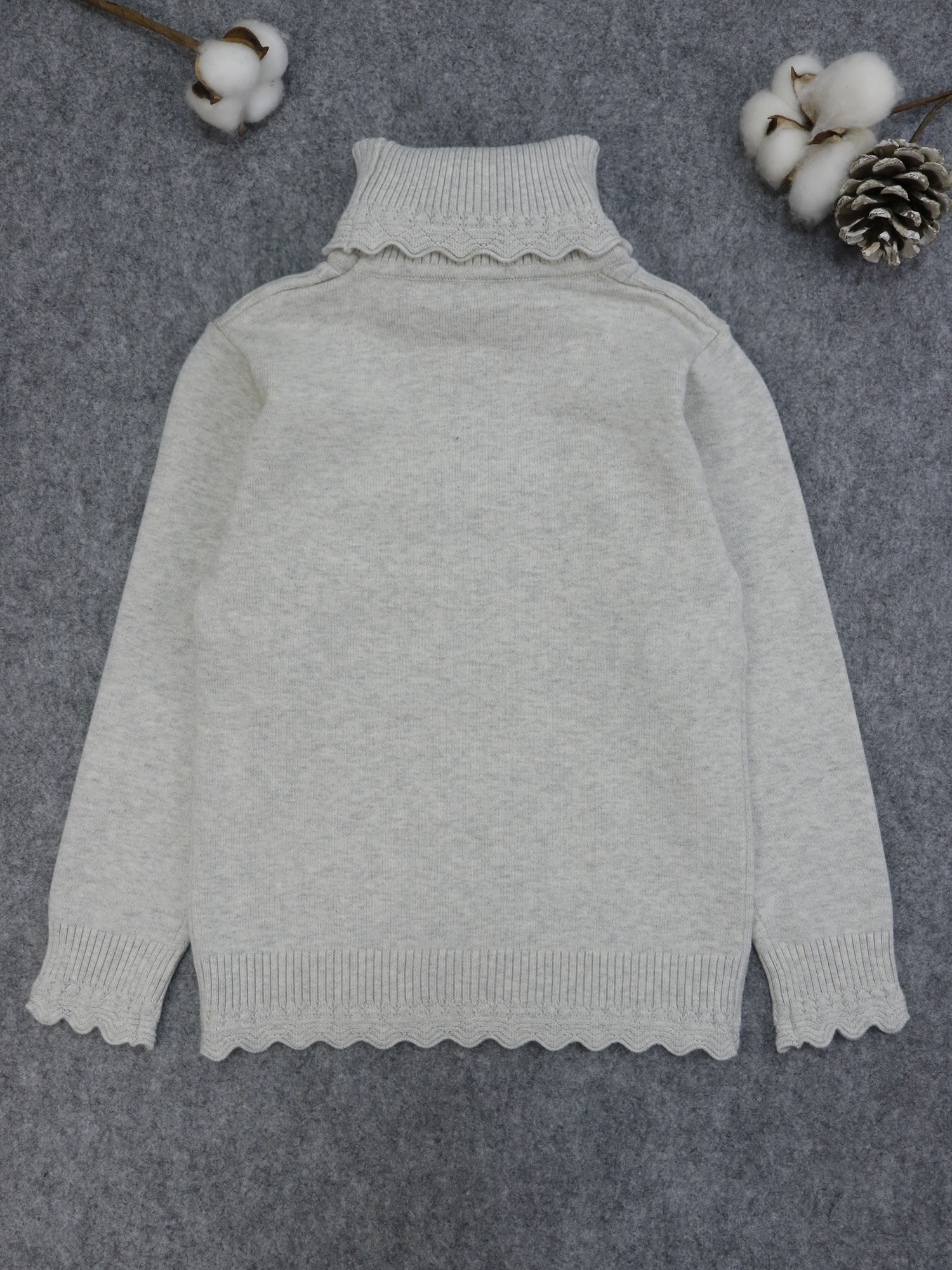 Baby Girls Turtleneck Warm Sweater Long Sleeve Twist Striped Frill