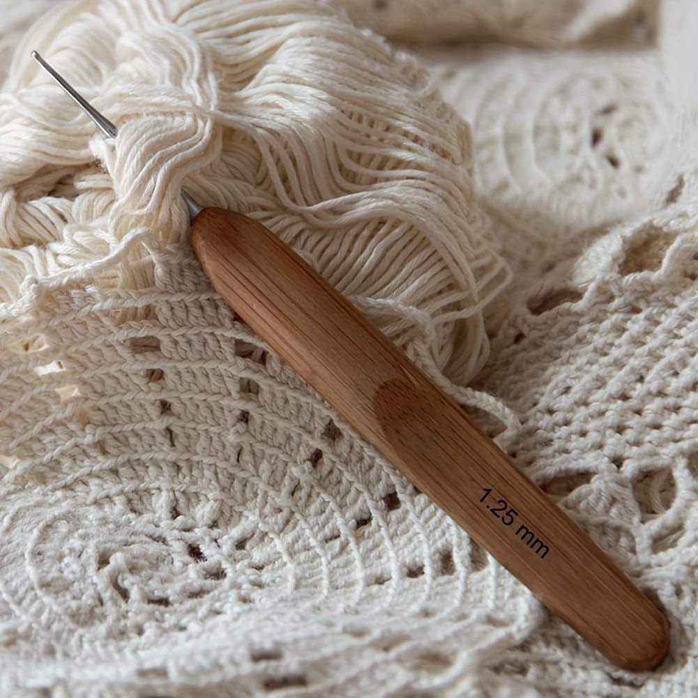 Long Small Size Bamboo Wooden Crochet Hooks Knitting Crochet