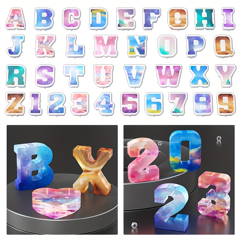 Alphabet Keychain Molds with Hole - Large Alphabet Epoxy Resin