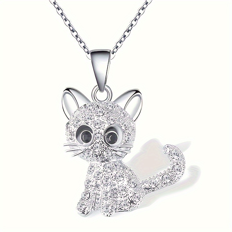 16Pcs Cute Anime Cat Silver Clear Rhinestones Charms For Jewelry Making,  Anime Dangle Necklace Charms Cartoon Jewelry Pendant Accessories Diy Crafts