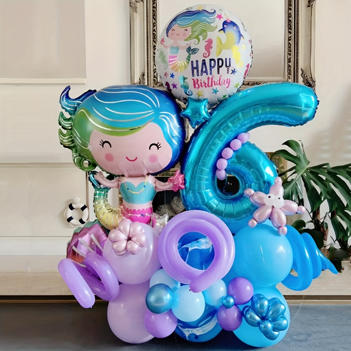 YQTAT Mermaid birthday party decorations for girl ocean mermaid theme  birthday party balloons supplies for kids teens Mermaid decorations