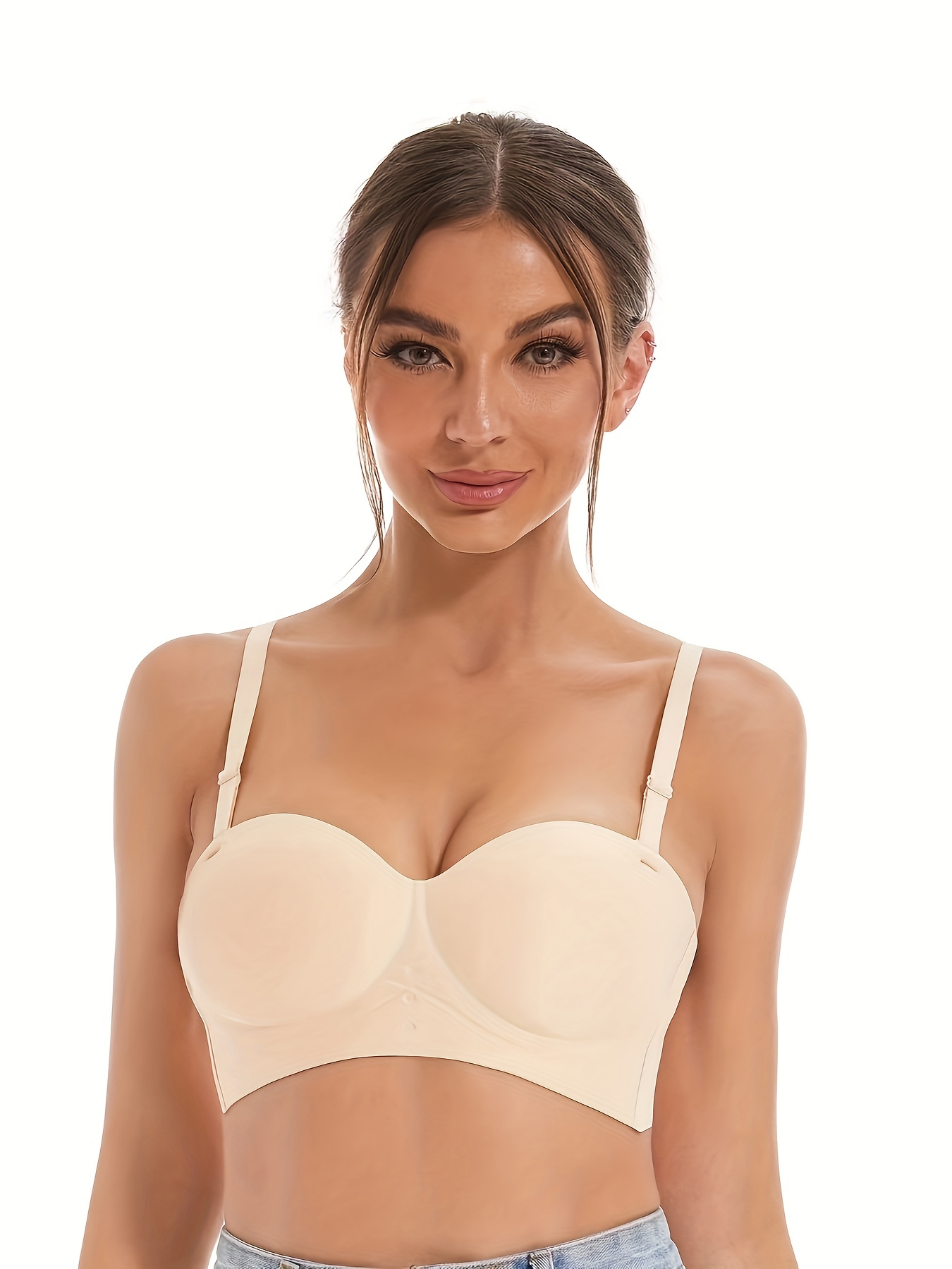 Plus Size Bras for Women Comfort No Wire Bra Seamless Bra Breathable Buckle  Non-Magnetic Buckle Beauty Back Underwear Strapless Bras for Women Cotton  Bras for Women Beige at  Women's Clothing store