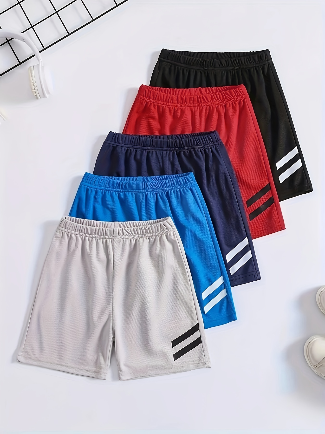 Colorblock Sports Lounge Shorts Casual Comfy Elastic - Temu