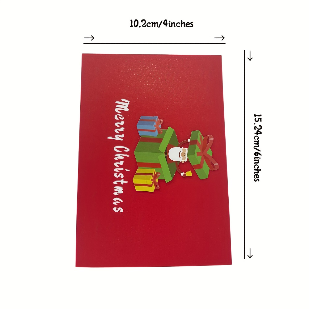 1pc Merry Christmas Pop Up Card Happy Year 3D Greeting Card