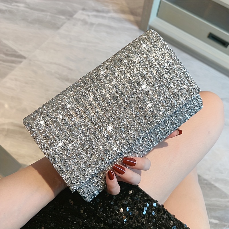 Glitter Evening Clutch Bag Classic Banquet Handbag Women s Temu