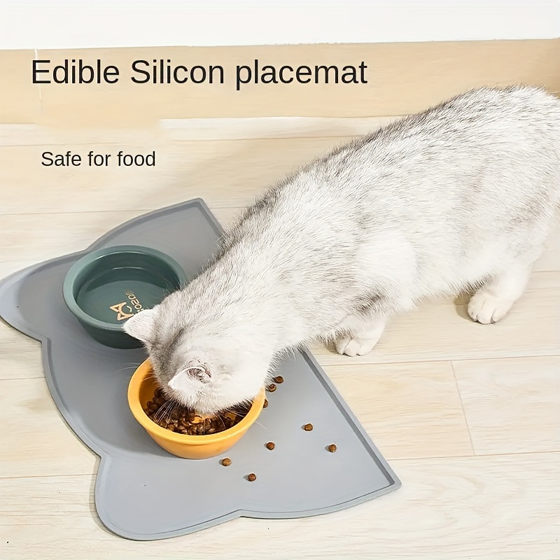 Ptlom Pet Placemat for Dog and Cat, Waterproof Silicone Pet Feeding Bowl  Mats for Food and Water, Small Medium Large Dogs Mat Prevent Residues from