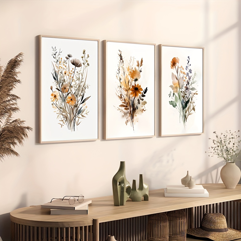 Arte de pared abstracto con estampado de flores, arte minimalista para  pared, decoración de pared con plantas botánicas, cuadros minimalistas en
