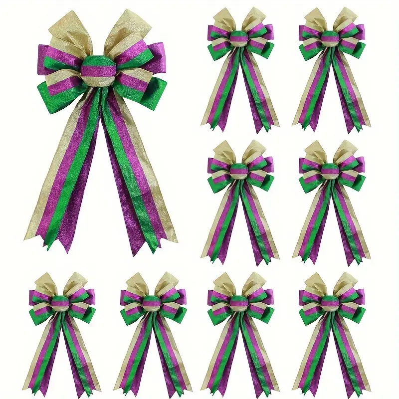 Mardi Gras Wreath Bows Mardi Gras Decor Bow Purple Green - Temu