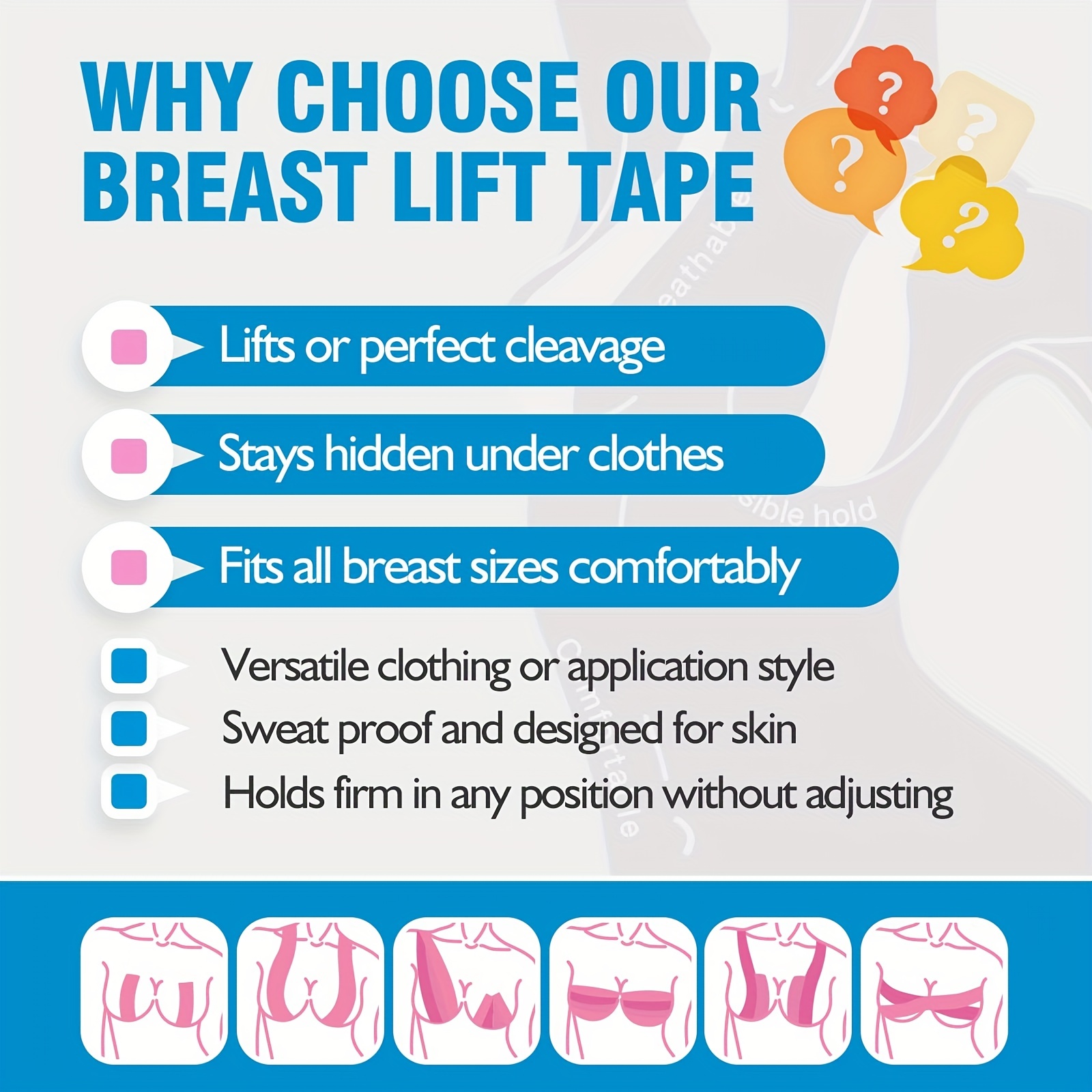 5*5meter Boob Tape, Breast Lift Tape Nipple Covers Waterproof
