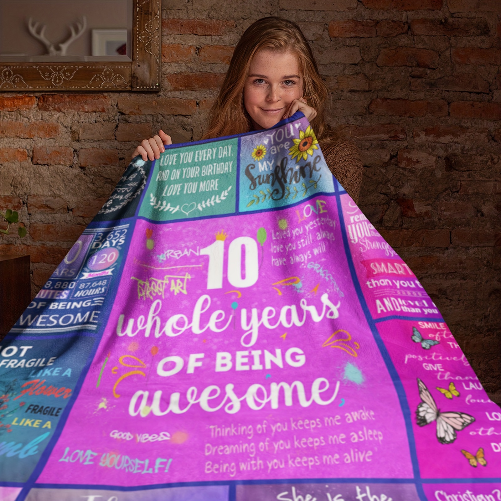 10 Year Old Girl Gift Ideas Blanket, Gifts for 10 Year Old Girl, 10th