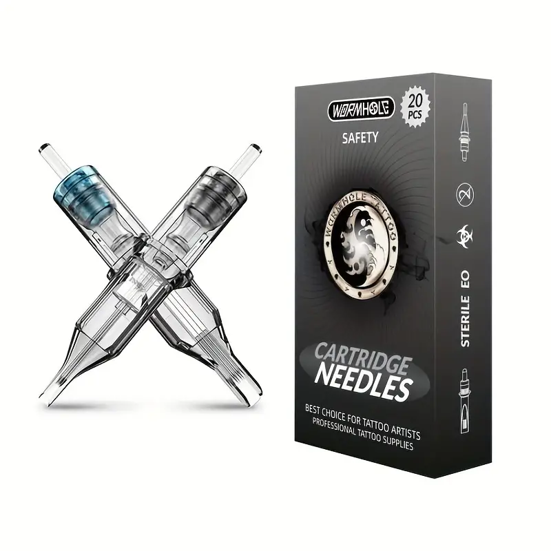 20pcs Wormhole Tattoo Cartridge Needles Mixed Needles, 1203RL 1205RL 1205RM  1207RM 5 Each, Suitable For Tattoo Masters And Tattoo Beginners