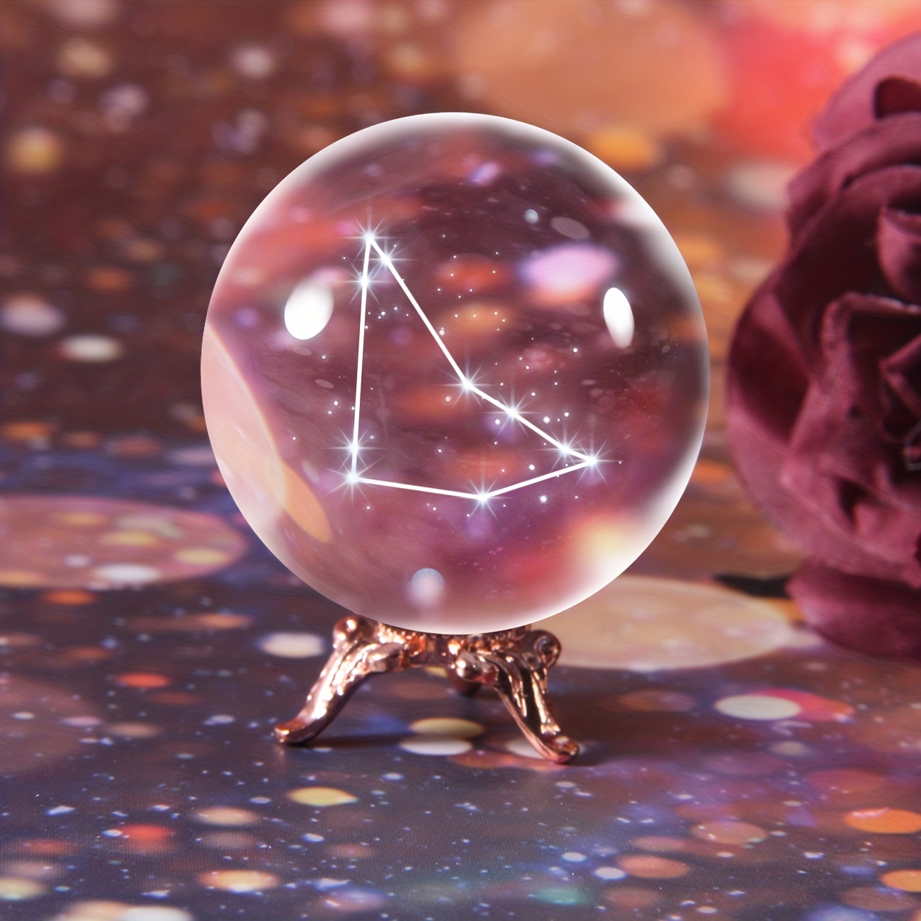 Bola De Cristal Con Soporte Decorativa Mistico Adivinacion Feng Shui Energia