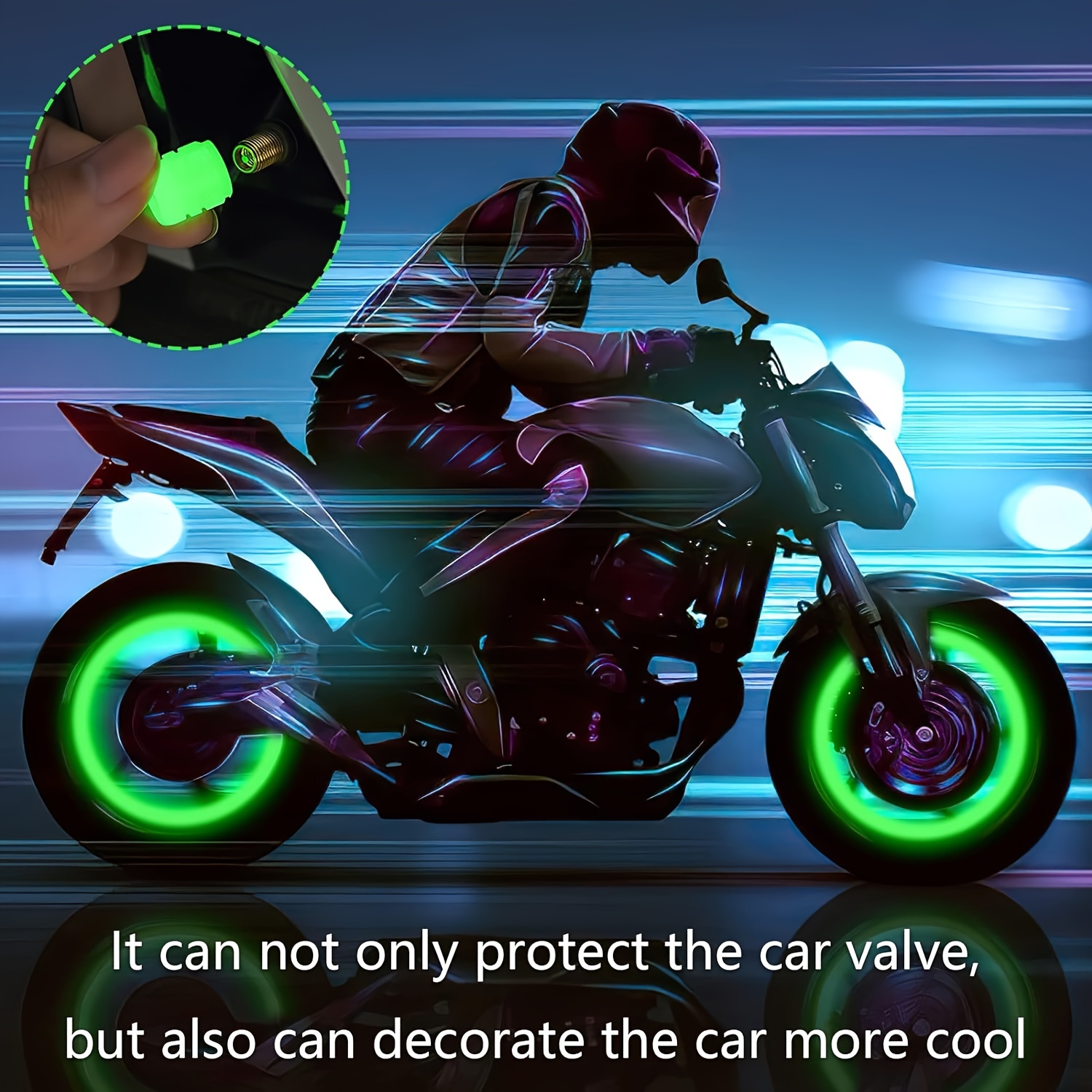 20PCS Fluorescent Car Tire Valve Stem Caps,Vivid&Colorful Car Decoration  Car Gifts for Men/Women,Universal Glow in The Dark Tire Caps for